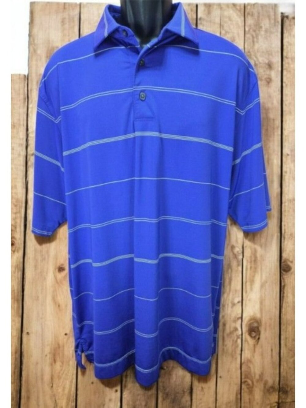 FootJoy Mens Purple Striped Polo Shirt Size Large